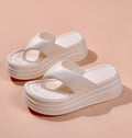 Wear-resistant women's flip-flops: summer platform sandals, thick-soled height increasing slides, beach-friendly thong sandals, versatile thick slippers