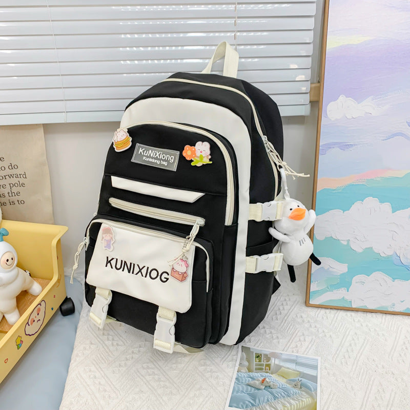 Small fresh schoolbag female junior high school students high value cute primary school students backpack middle school students large capacity lightweight backpack