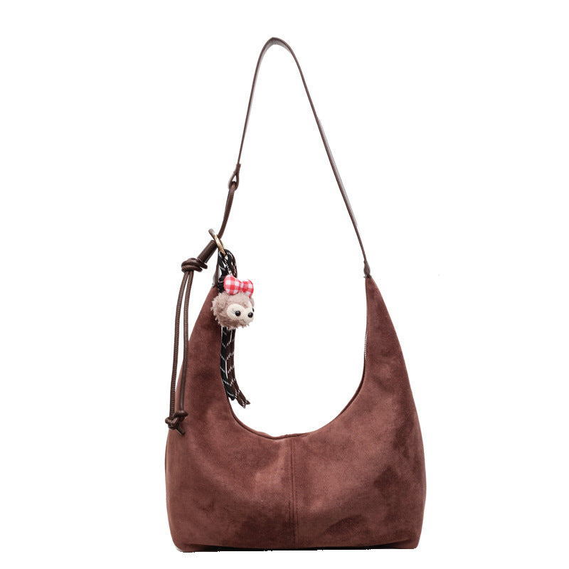 retro shoulder bag for women, 2025 new autumn/winter versatile casual bag, high-end large capacity crossbody dumpling bag