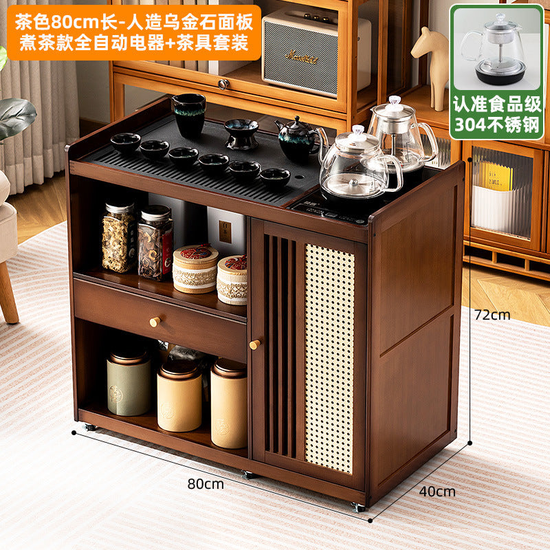 Mobile small tea table tea cabinet for home balcony tea table tea table all-in-one coffee table table tea drinking complete set