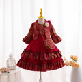 New in stock skirt set children's dress three-piece cake princess dress girls' birthday dress flower girl