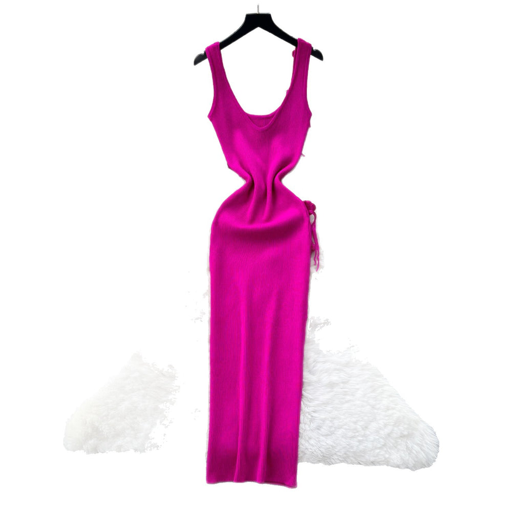 Feminine dress  summer pure desire stereo flower silmslimming lookelegant suspender knitting hip cover dress