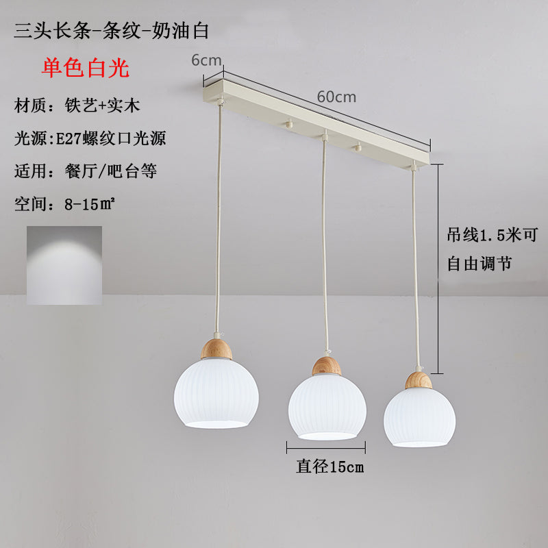 French Cream Wind Pumpkin Chandelier Designer Bar Lighting Simple Modern Creative Dining Table Art Restaurant Lights