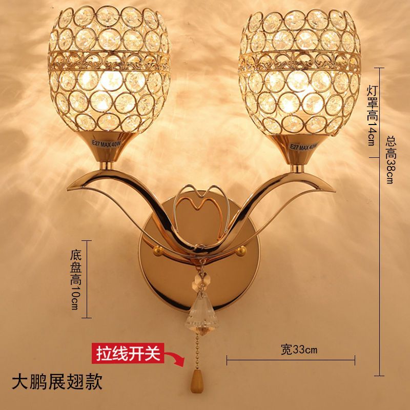 Nordic wall lamp bedroom bedside lamp postmodern crystal creative aisle lamp corridor staircase living room background wall lamp