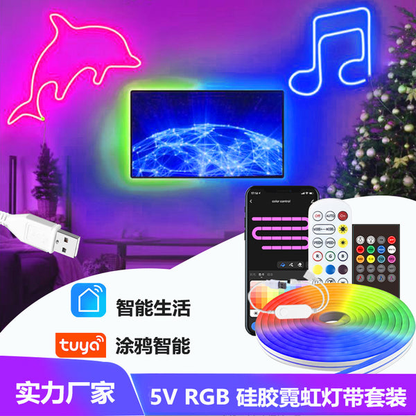 usb neon rgb silicone led waterproof light strip spot wholesale smart graffiti bluetooth music diy ambient light