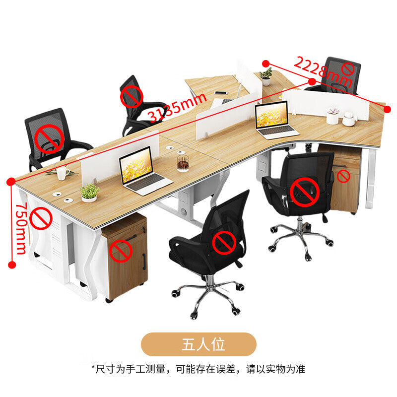 Saint li staff office desk and chair special-shaped employee slot combination office booth financial computer desk