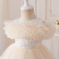 Girls' tulle princess dress - stylish bow detail, new cross-border design for baby girls, perfect for first birthday parties and kindergarten events