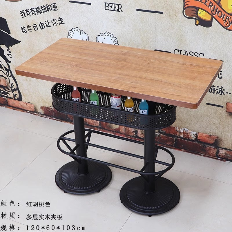 Bar clear bar ktv cafe high table and chair combination retro bar stool industrial style bistro loose table