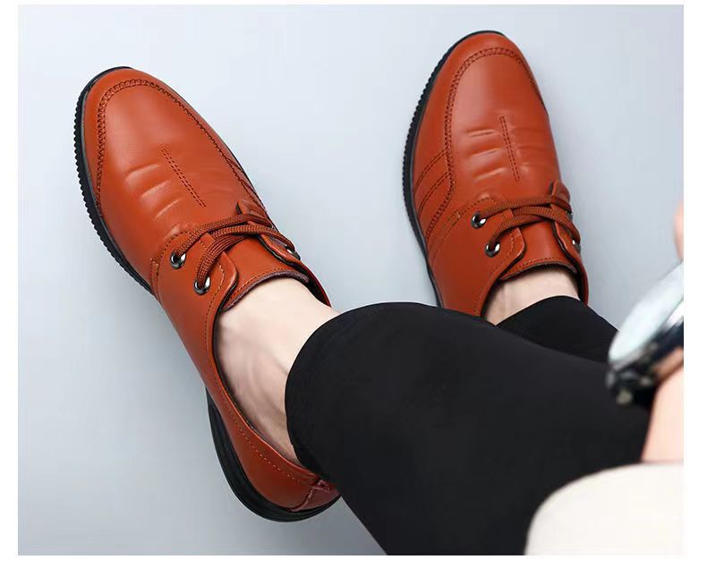 2024 new versatile men's leather shoes - soft sole business casual loafers - perfect for work, security, and dad shoes - wholesale available