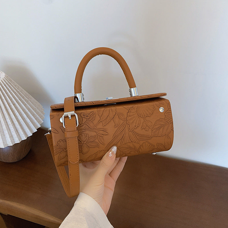 Best selling box bag women 2024fashion embossed satchel shoulder crossbody bag classy texture pillow bag