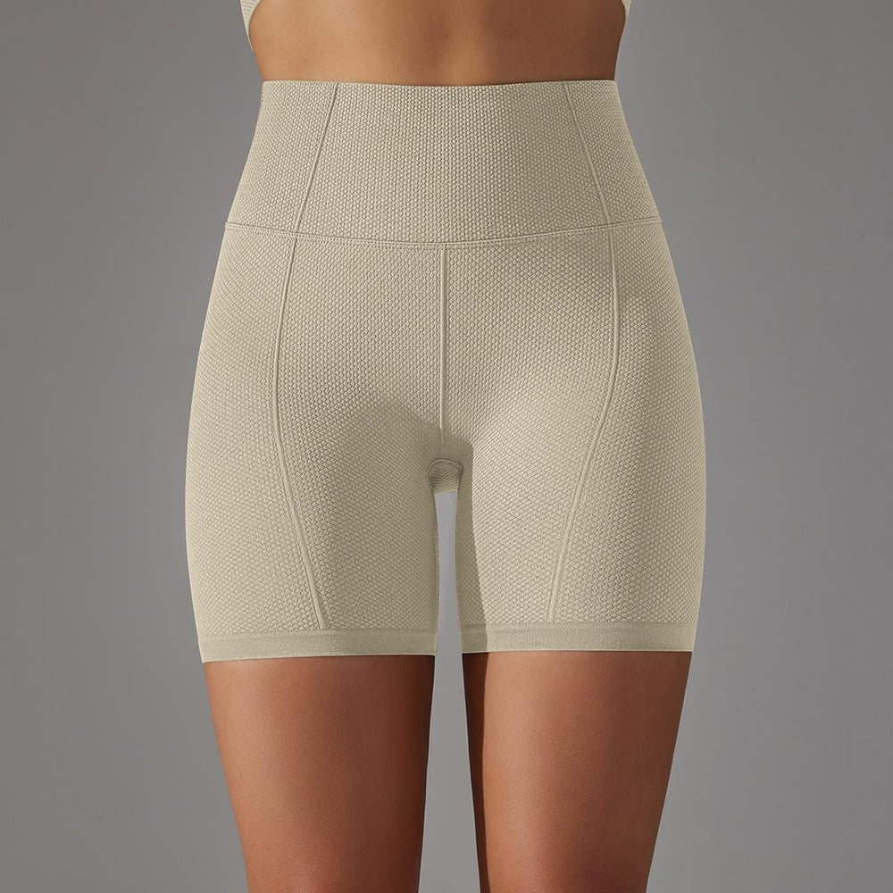 European and american cross-border new seamless five-piece jacquard knit yoga set - high-waisted, butt-lifting leggings, workout outfit