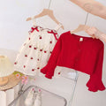 autumn new arrivals: little girl princess mesh cardigan & suspender tutu skirt two-piece set, girls' floral dress