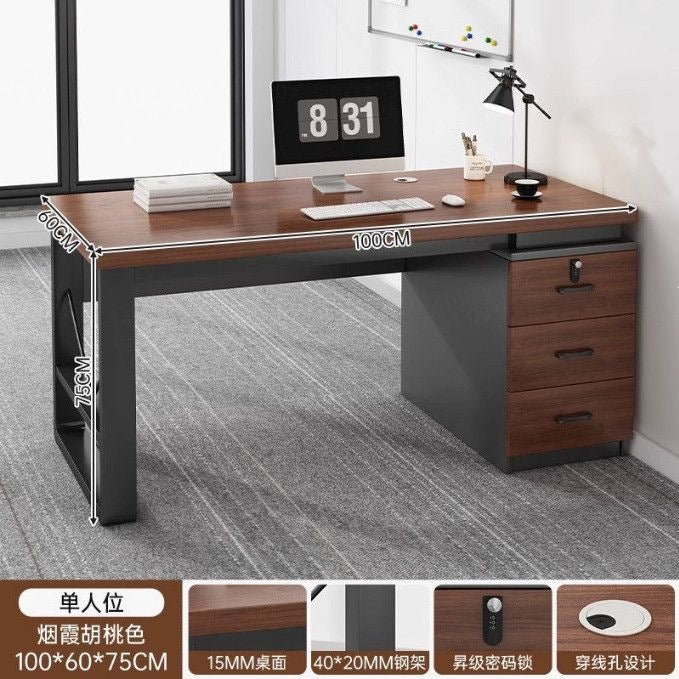Modern home office desk computer table chair set - thickened desktop study desk - executive office writing desk