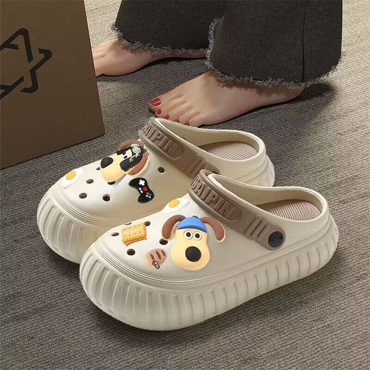 New arrival crocs women's summer outwear 2024new arrivalpopular super popular thick sole stepping on shit feeling beach baotou slippers beach