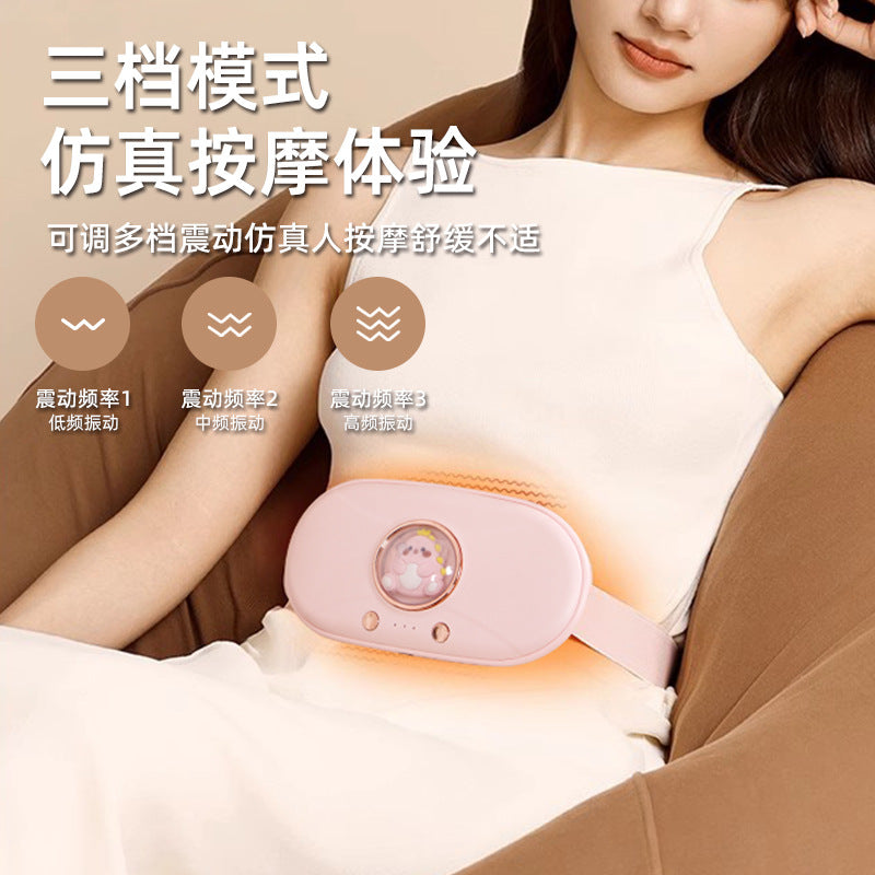 Smart rechargeable warming waist belt - heated waist support with massage, period pain relief, and large capacity heating pad