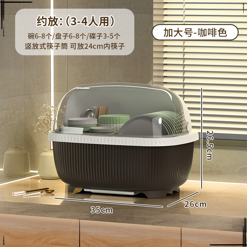 Kitchen tableware storage box extra large small plastic cupboard drawer type drain bowl rack household storage box rack