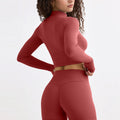 European and american style half-zip long sleeve yoga top - compression running activewear for high-intensity outdoor workouts - women's quick-dry yoga shirt