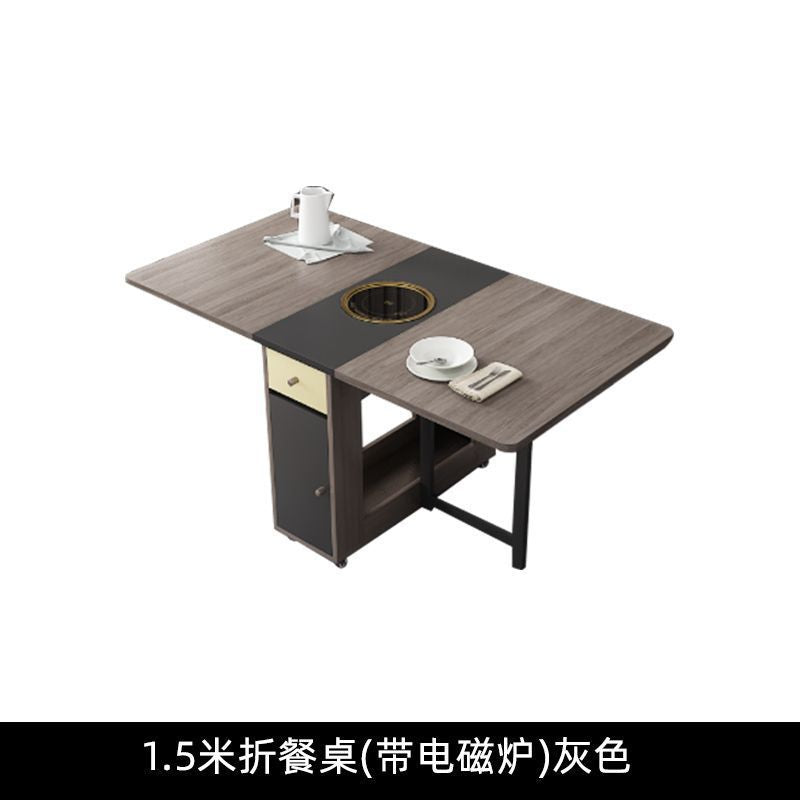 Cream style folding tablefor homefoldablemovable dining table and chair simple multifunctional table dining table and chair combination