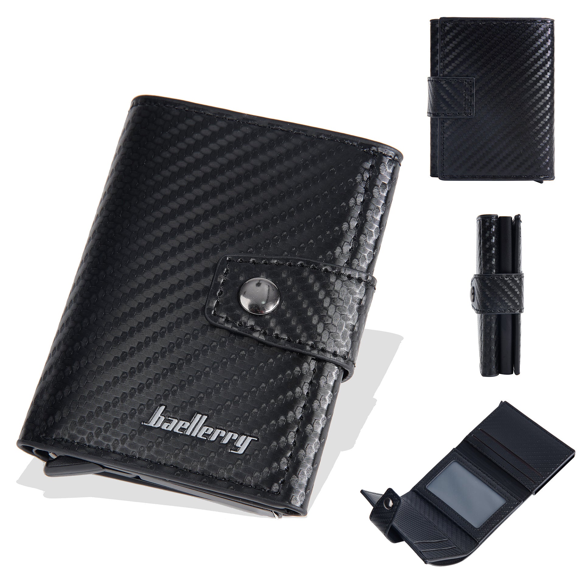 Men's card bag baellerry anti-degaussing aluminum box advanced sense multi-function card clip elastic card multi-card position card holder men