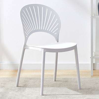 Nordic home plastic chair - suitable for cafeteria, restaurant, outdoor use, with backrest, stool, office, leisure, and waiting area seating