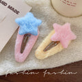 Star plush hair clip - large bb clip for women's side bangs and flyaways - cute kids' hair accessories - autumn/winter sweet style