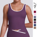 new arrival color matching double-sided brushed tight breathable long sports vest running fitness yoga wear tops for women