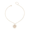 Golden sun necklace wholesale european and american cross-border hollow pendant earrings niche high-end spiral jewelry ring for women