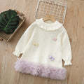 Kidssweaterlong skirtfall and winter new new year's greetings style bows christmas skirt girldress