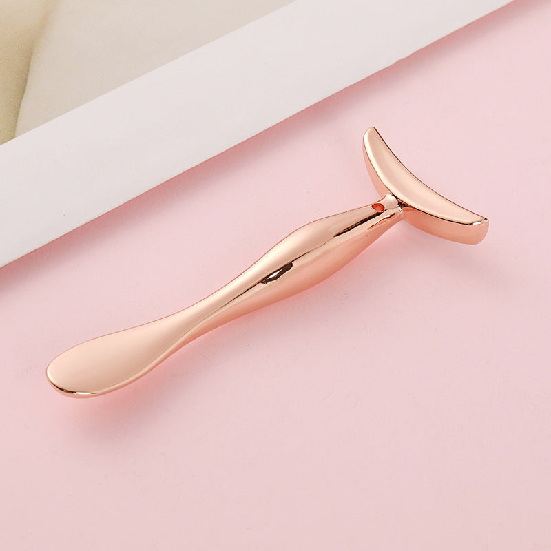 Manufacturer's new metal facial massage stick t-shaped eye cream stick cosmetics essence introduction stick digging spoon tool