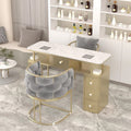 Widened 45cm marble nail table and chair set - special offer! economical single/double, light luxury, multi-functional, odorless, carbon steel with baked enamel finish