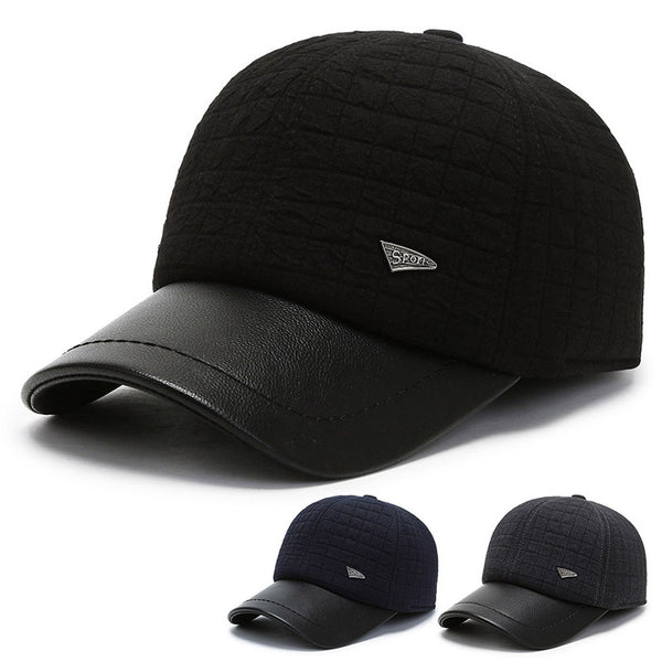 Middle-aged and elderly hats Men's autumn and winter baseball caps Cold-resistant and warm ear protectors Cotton hats Fashion versatile casual caps
