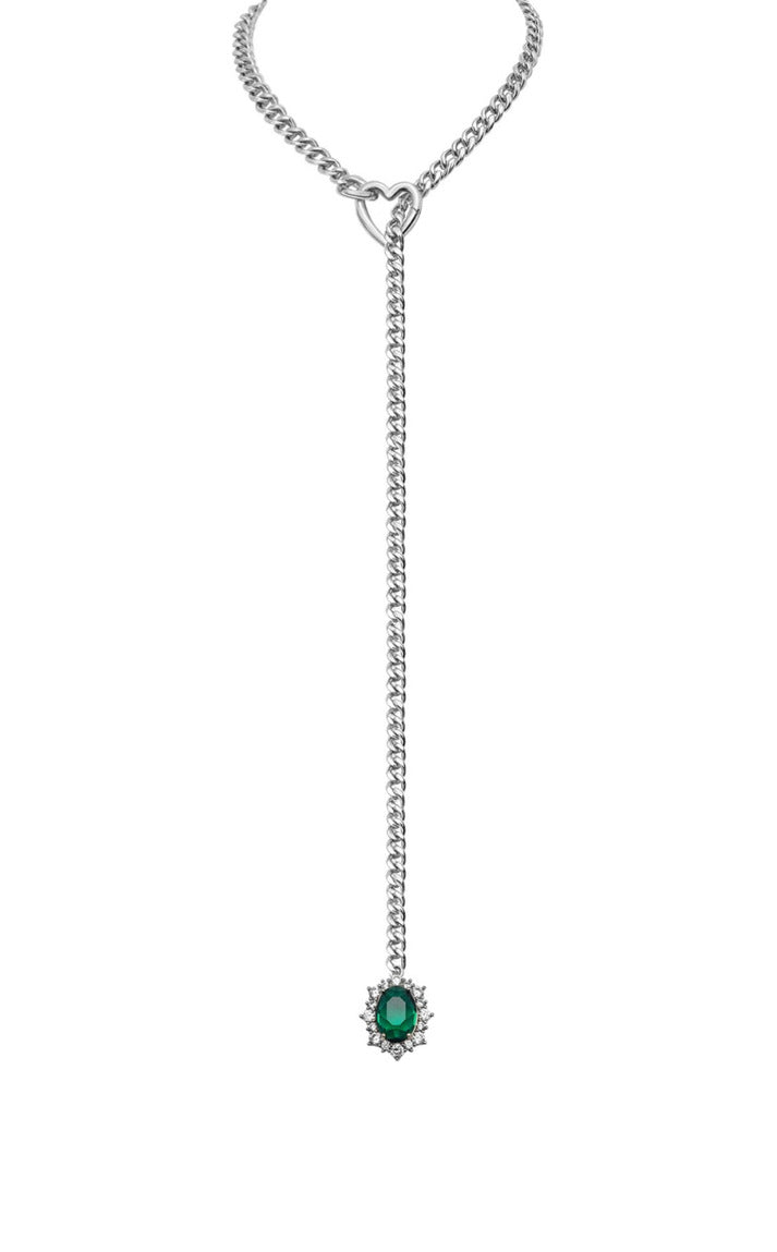 golden stainless steel love lasso sliding chain women's double-layer adjustable light luxury versatile stainless steel clavicle chain