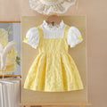 cross-border hot-selling lace bow preppy chic baby girl faux two-piece chanel-inspired princess dress