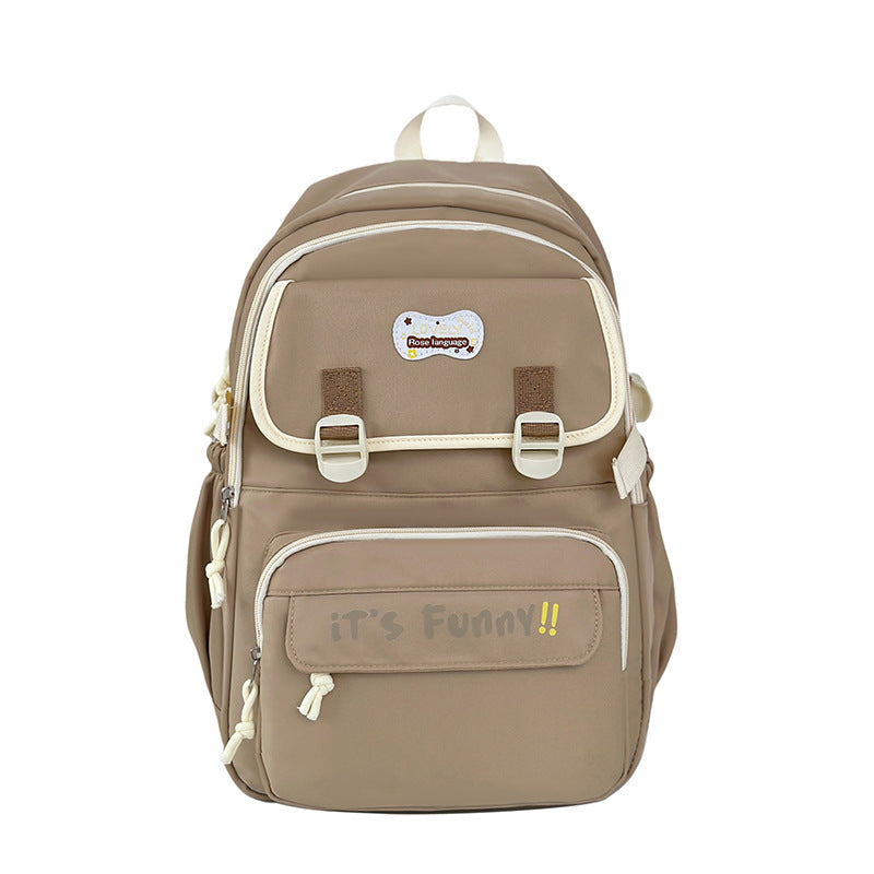 New college style backpack casual simple large capacity schoolbag fashion trend backpack cute junior high school schoolbag