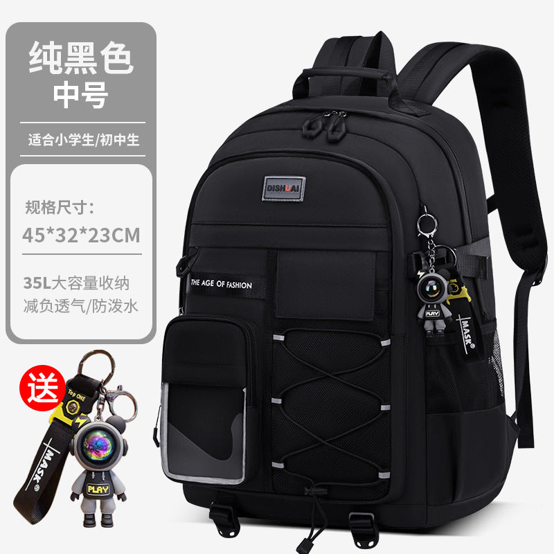 2026 new elementary and middle school boys' lightweight backpack - ergonomic, spine-supporting design for students - high school girls' large capacity, ultra-lightweight backpack