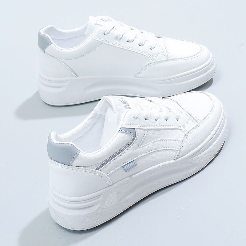 white shoes women's spring autumnew arrivalthick soleins trendyeasiest for matchniche style sports casualbest sellingdad sneakers