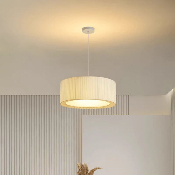 Medieval French pleated fabric restaurant chandelier Japanese cream style modern simple bedroom bar eye protection chandelier