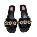 Za2025 summer new flat sandals - gold floral women's sandals with thick sole - vacation sandals for women