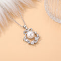 8442 pearl bow steel necklace