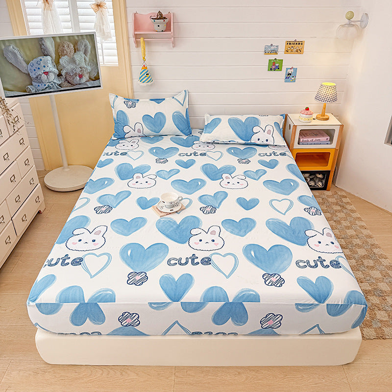 New pure color waterproof fitted sheet, urine-proof, breathable, machine washable bed sheets, thin brown mattress cover 1.8m heightened dust cover