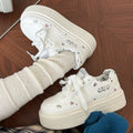 Thick soleheight increasingwhite shoes women's korean style all-match skirt shoes 2026new arrival student bread shoes casual sneakers