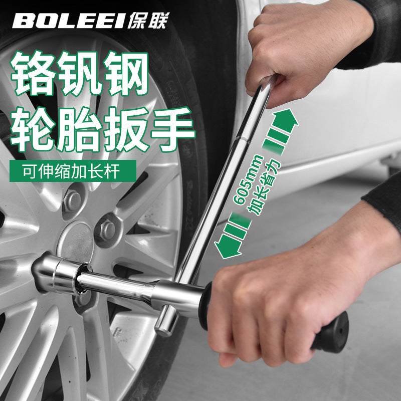 Automotive tire wrench - effort-saving removal tool, extended tire changing cross socket set, dedicated tire removal wrench
