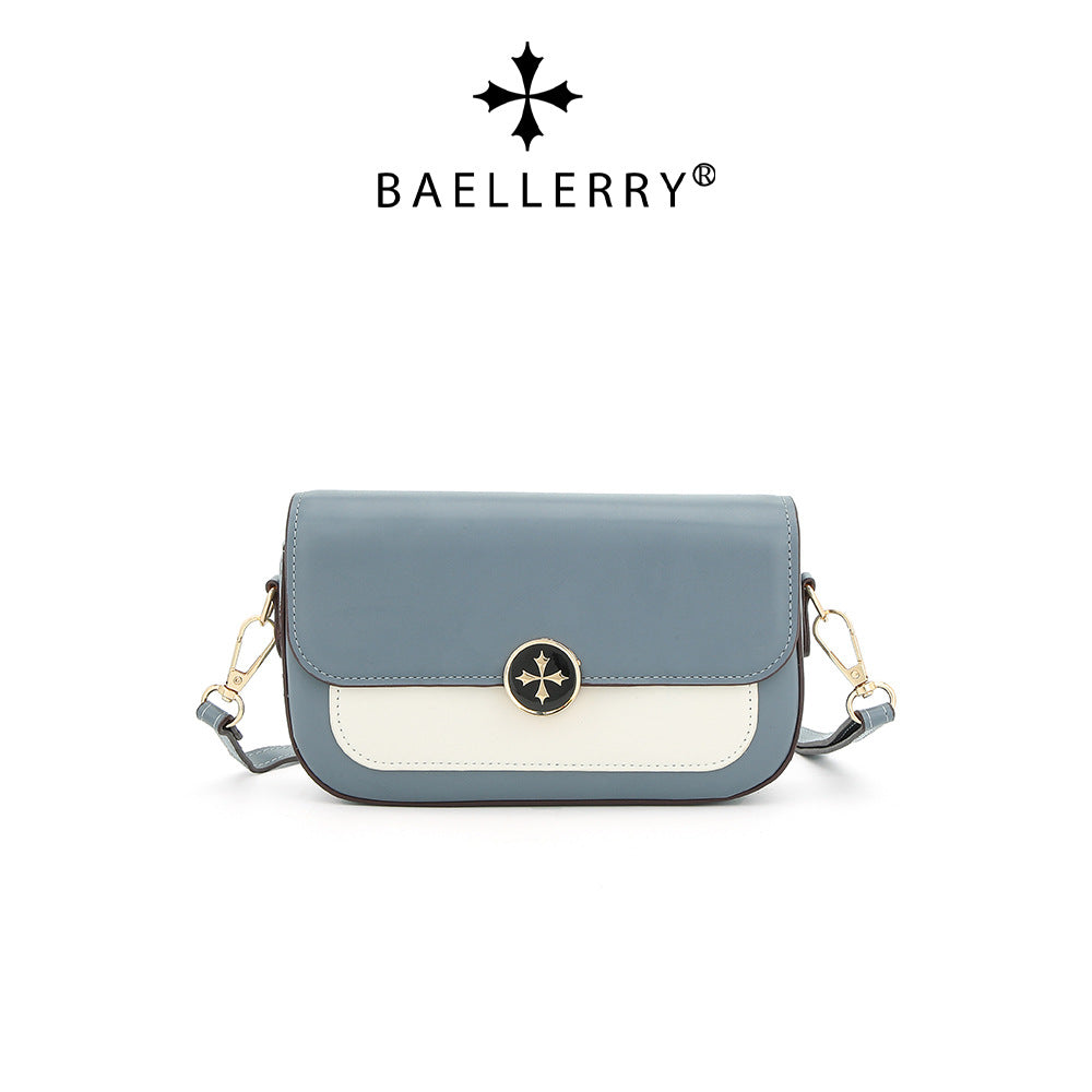 Cross-border new no-LOGO women's mobile phone bag contrasting color plain weave 235 shoulder messenger bag small square bag women's bag