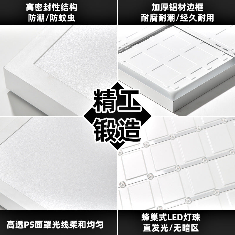 Engineering led light surface mounted flat light 600600 direct light panel light kitchen office commercial lighting lightweight