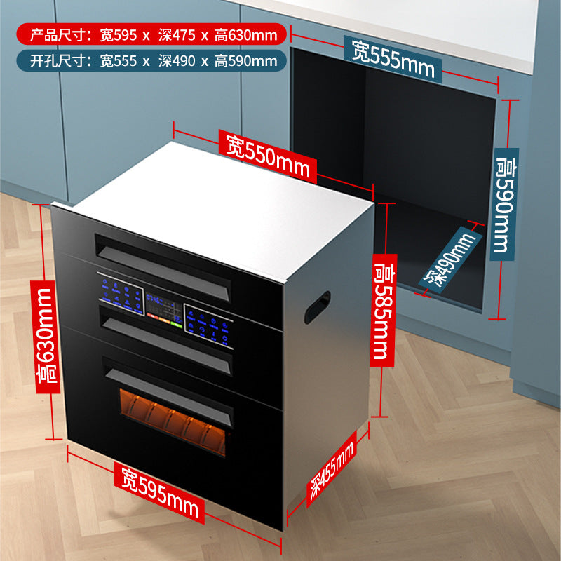Wholesale uv three-layer 120l disinfection cabinet embedded for home small kitchen tableware chopsticks disinfection cabinet