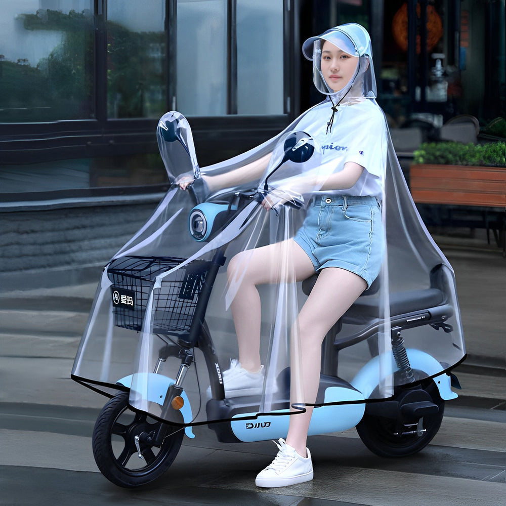 Ride-hailing driver raincoat - foldable electric vehicle poncho, extra large & thick, unisex, full body transparent raincoat