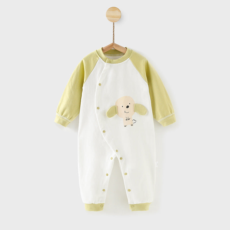 Baby rompers long sleeve spring autumn pure cotton unisex baby bodysuit crawling suit open crotch newborn clothes autumn winter