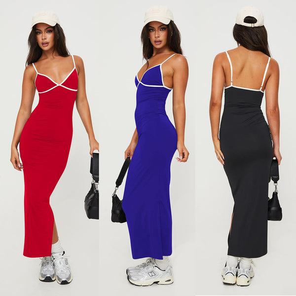 YD8802-C10 European and American women's clothing,  new models, sexy fashion suspender split dress,  women's clothing
