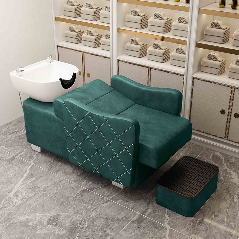 Factory direct sales popular semi-reclining hair salon fashion shampoo bed simple high-end hair salon ceramic flush bed