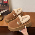 Thick sole birkenstock shoes women's fleece-linedthickened slip-on women's shoes 2025new arrivalwinter cotton shoes snow boots furry shoes